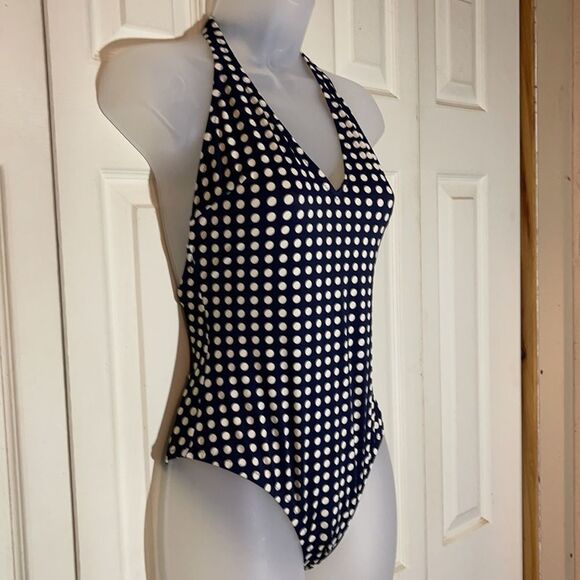 J. Crew Navy Blue & White Polka Dot Swimsuit 6 - Picture 5 of 13